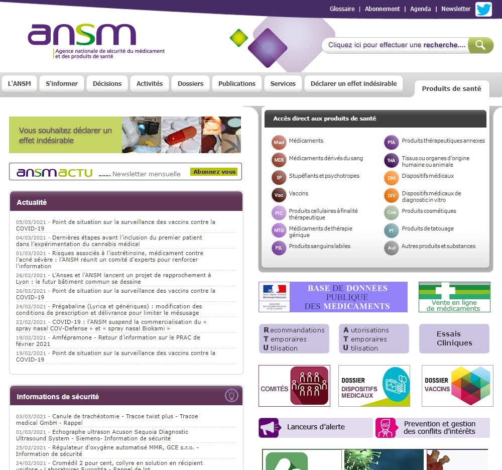 site de l'ANSM